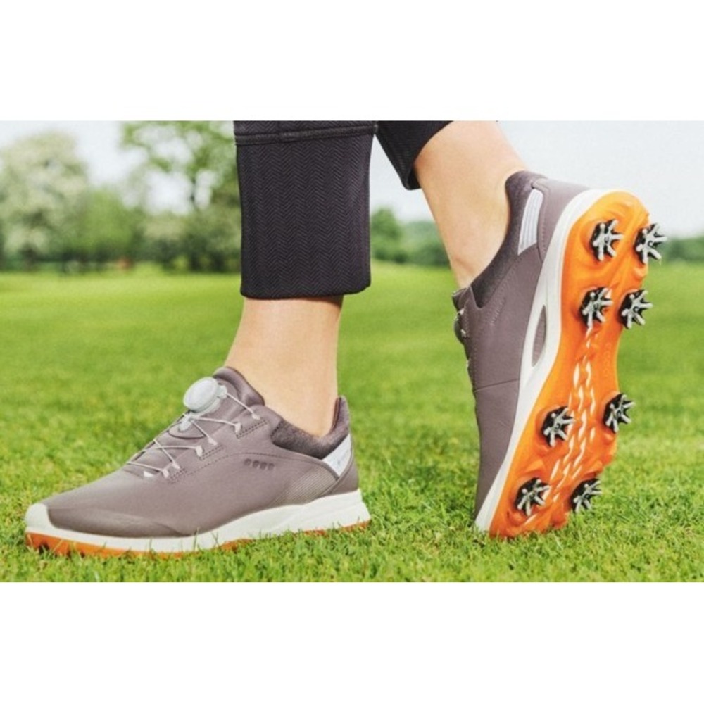 NEW ECCO Women's BIOM G3 BOA Gore-Tex Golf Shoes Gravity Grey Orange Size 9/9.5